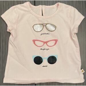 Kate Spade Baby Girls Sunglasses Tee 18 Months Pink Cotton Blend